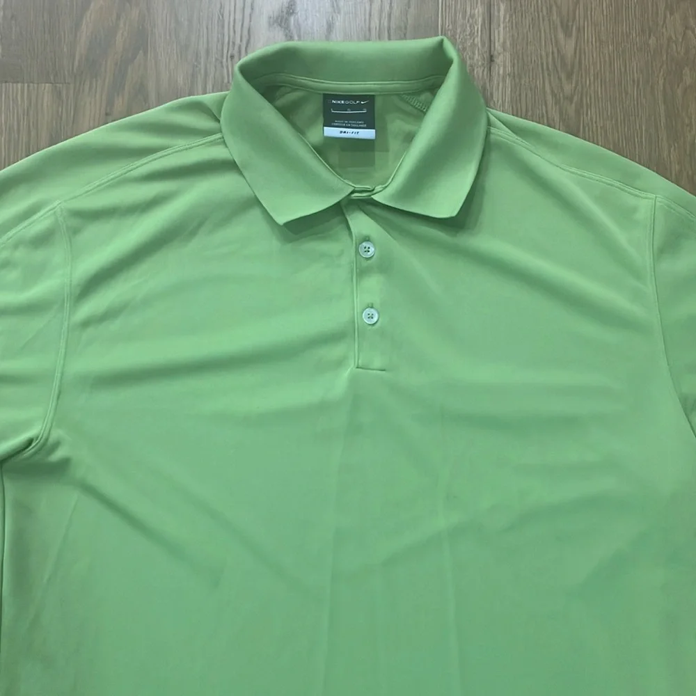 Nike Golf Men’s Lime Green Dri-Fit Polo Polyester Short Sleeve Shirt Top